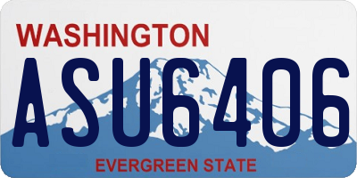 WA license plate ASU6406
