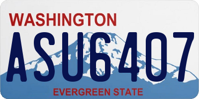WA license plate ASU6407