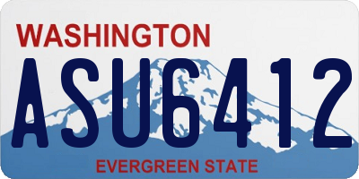 WA license plate ASU6412