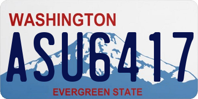 WA license plate ASU6417