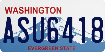 WA license plate ASU6418