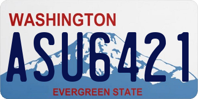 WA license plate ASU6421