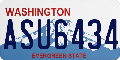 WA license plate ASU6434