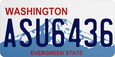 WA license plate ASU6436