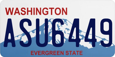 WA license plate ASU6449