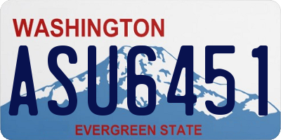 WA license plate ASU6451