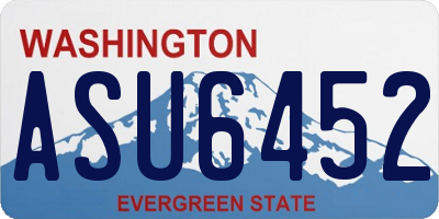 WA license plate ASU6452