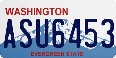 WA license plate ASU6453