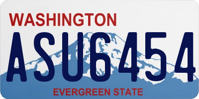 WA license plate ASU6454