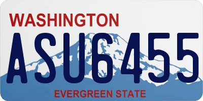 WA license plate ASU6455