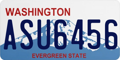 WA license plate ASU6456