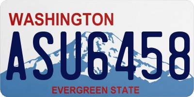 WA license plate ASU6458