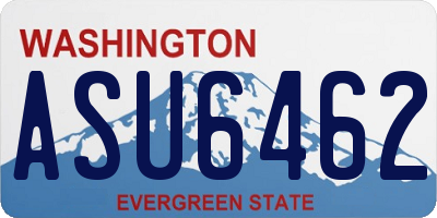 WA license plate ASU6462