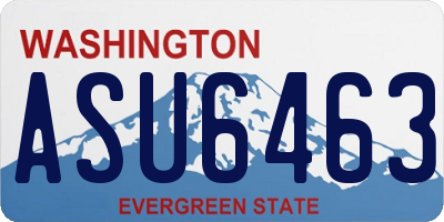 WA license plate ASU6463
