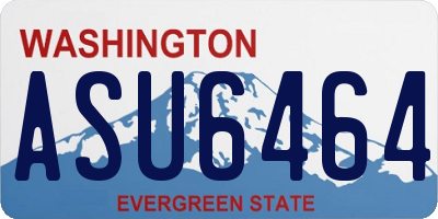 WA license plate ASU6464