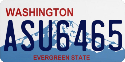 WA license plate ASU6465