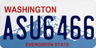 WA license plate ASU6466