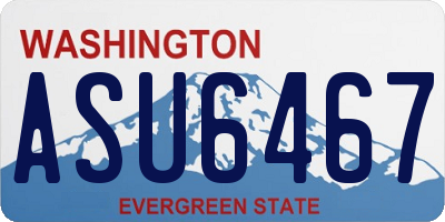 WA license plate ASU6467