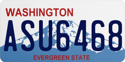 WA license plate ASU6468