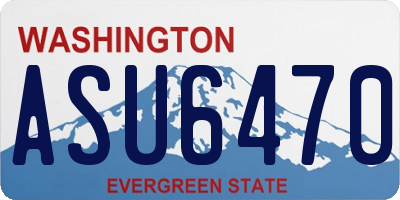 WA license plate ASU6470