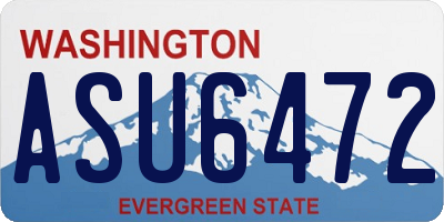 WA license plate ASU6472