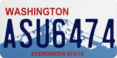 WA license plate ASU6474