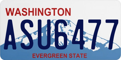 WA license plate ASU6477