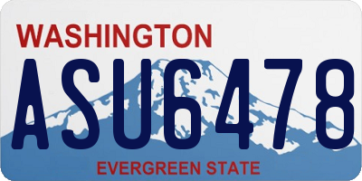 WA license plate ASU6478