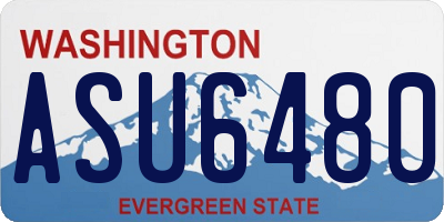 WA license plate ASU6480