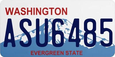 WA license plate ASU6485