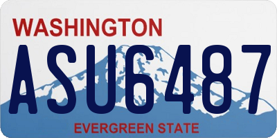 WA license plate ASU6487