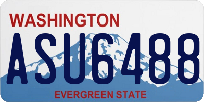 WA license plate ASU6488