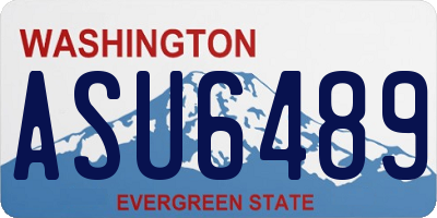 WA license plate ASU6489