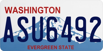 WA license plate ASU6492