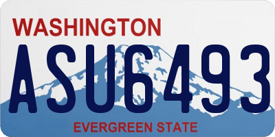 WA license plate ASU6493