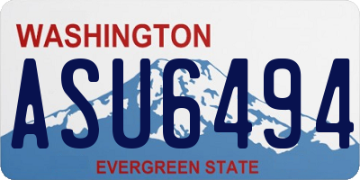 WA license plate ASU6494