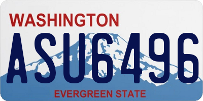 WA license plate ASU6496