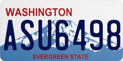 WA license plate ASU6498
