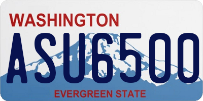 WA license plate ASU6500