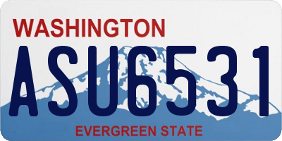 WA license plate ASU6531