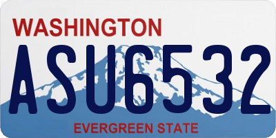WA license plate ASU6532