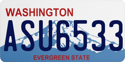 WA license plate ASU6533
