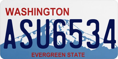 WA license plate ASU6534