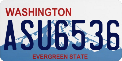 WA license plate ASU6536