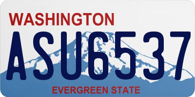 WA license plate ASU6537