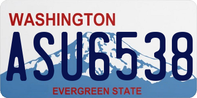 WA license plate ASU6538