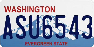 WA license plate ASU6543