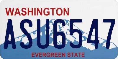 WA license plate ASU6547