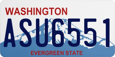 WA license plate ASU6551