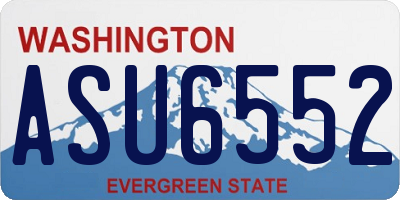 WA license plate ASU6552